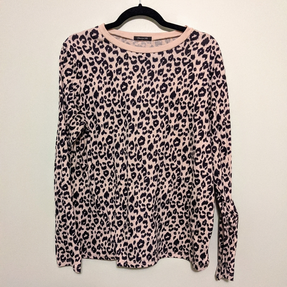 Cheetah Leopard Print Long Sleeve Top